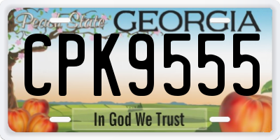GA license plate CPK9555