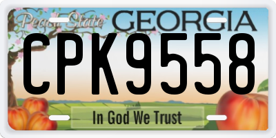 GA license plate CPK9558