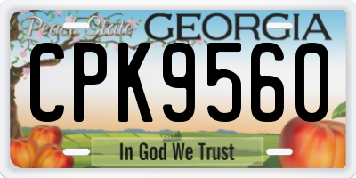 GA license plate CPK9560