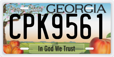 GA license plate CPK9561