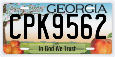 GA license plate CPK9562