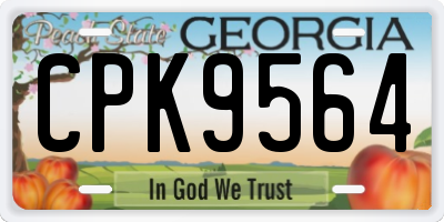 GA license plate CPK9564