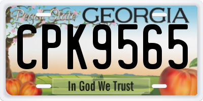 GA license plate CPK9565