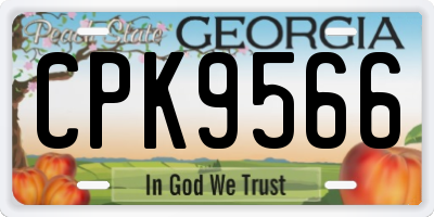 GA license plate CPK9566