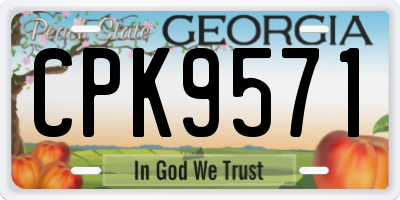 GA license plate CPK9571