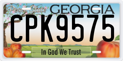 GA license plate CPK9575