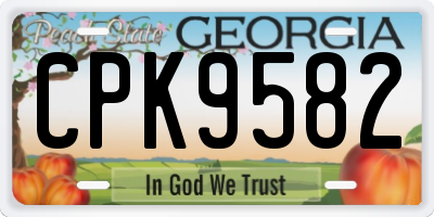 GA license plate CPK9582