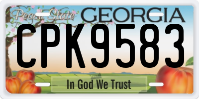 GA license plate CPK9583