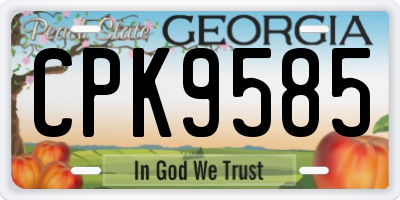 GA license plate CPK9585