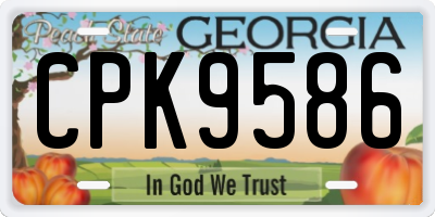 GA license plate CPK9586