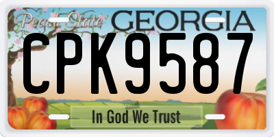 GA license plate CPK9587