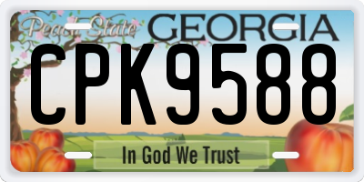 GA license plate CPK9588