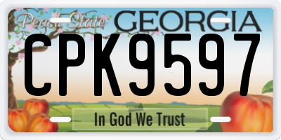 GA license plate CPK9597