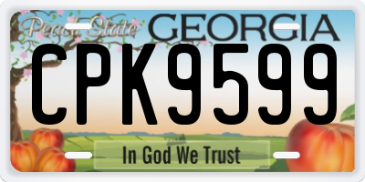 GA license plate CPK9599