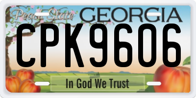 GA license plate CPK9606