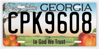 GA license plate CPK9608