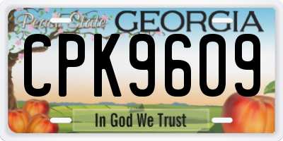 GA license plate CPK9609