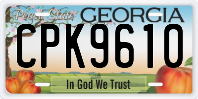 GA license plate CPK9610