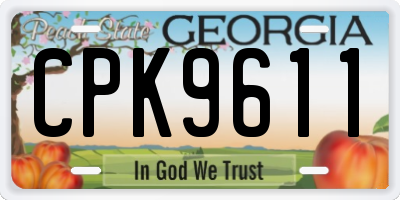 GA license plate CPK9611