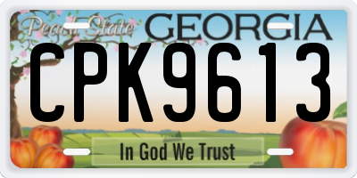 GA license plate CPK9613