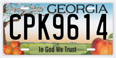 GA license plate CPK9614