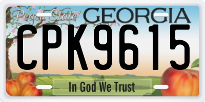GA license plate CPK9615