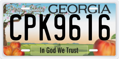 GA license plate CPK9616