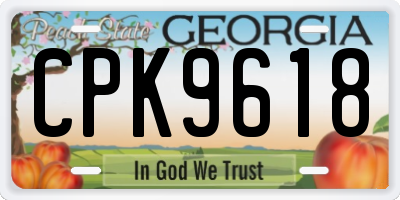 GA license plate CPK9618