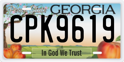GA license plate CPK9619