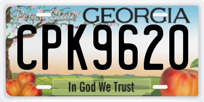 GA license plate CPK9620