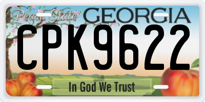 GA license plate CPK9622