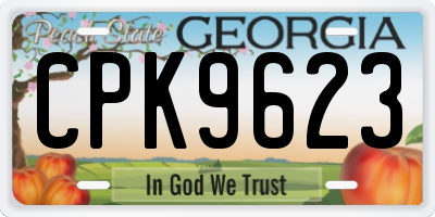 GA license plate CPK9623