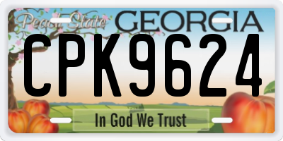 GA license plate CPK9624