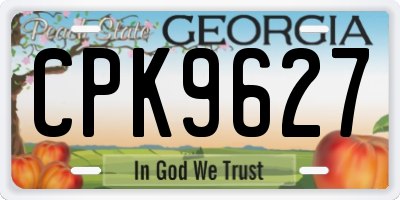 GA license plate CPK9627
