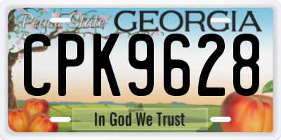 GA license plate CPK9628