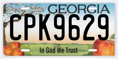 GA license plate CPK9629