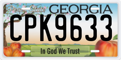 GA license plate CPK9633