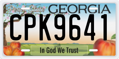 GA license plate CPK9641
