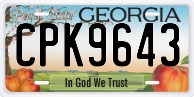 GA license plate CPK9643