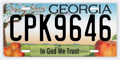 GA license plate CPK9646