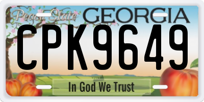 GA license plate CPK9649