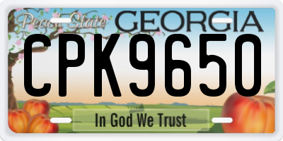 GA license plate CPK9650