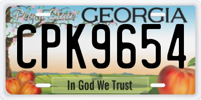 GA license plate CPK9654