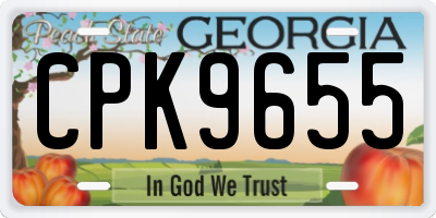 GA license plate CPK9655