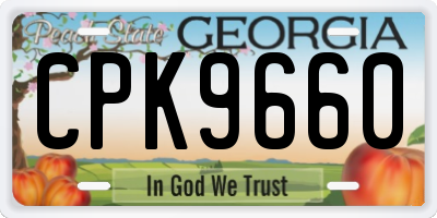 GA license plate CPK9660