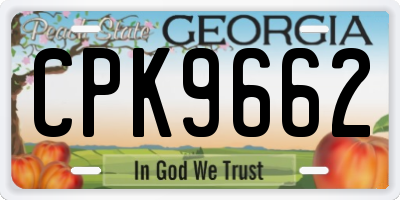 GA license plate CPK9662