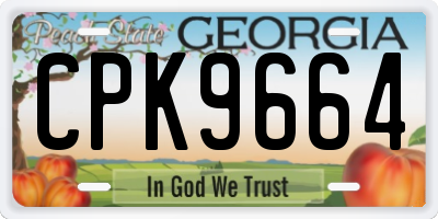 GA license plate CPK9664