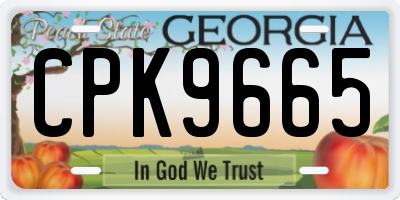 GA license plate CPK9665