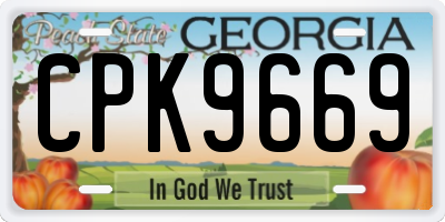 GA license plate CPK9669