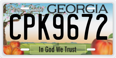 GA license plate CPK9672